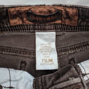 Limited Too Bottoms - Size 7 SLIM Limited Too brown corduroys Limited Too Bottoms - Size 7 SLIM Limited Too brown corduroys